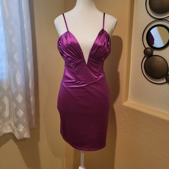 Thirty Thirty Dresses & Skirts - Thirty Thirty Dress | Purple Low Cut Corset Style Party Dress Size Small/NWT